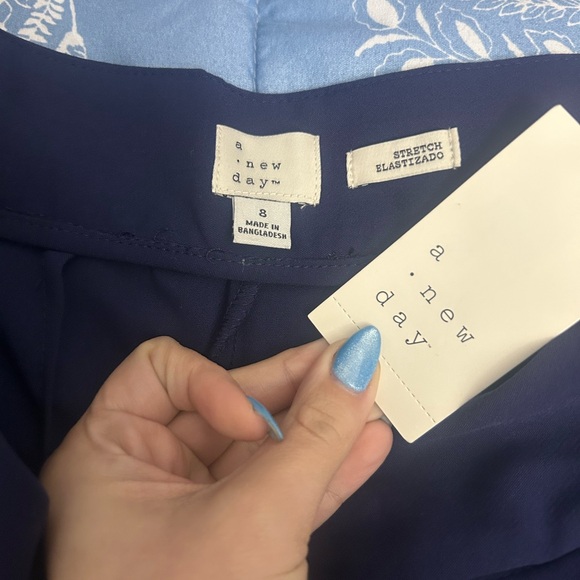 NEW a new day Women's High Waist Navy Shorts - Picture 2 of 2